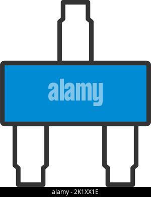 Icône transistor CMS.Contour gras modifiable avec Color Fill Design.Illustration vectorielle. Illustration de Vecteur