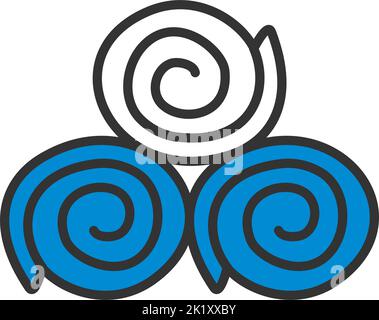 Icône rouleaux de serviettes.Contour gras modifiable avec Color Fill Design.Illustration vectorielle. Illustration de Vecteur