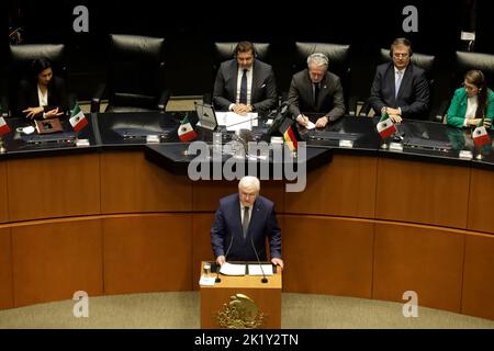 Mexico, Mexique. 20th septembre 2022. Le Président de la République fédérale d'Allemagne, Frank - Walter Steinmeier lors de son discours au Sénat du Mexique dans le cadre de sa visite de travail à Mexico. Sur 20 septembre 2022 à Mexico, Mexique. (Image de crédit : © Luis Barron Eyepix Group/eyepix via ZUMA Press Wire) Banque D'Images