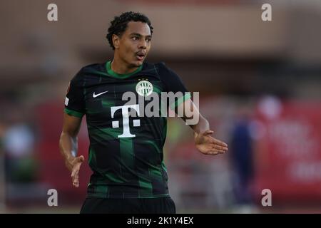 Monaco, Monaco, le 15th septembre 2022. Henry Wingo de Ferencvaros réagit lors du match de l'UEFA Europa League au Stade Louis II, Monaco. Le crédit photo devrait se lire: Jonathan Moscrop / Sportimage Banque D'Images