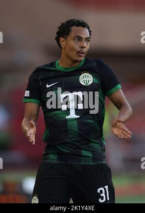 Monaco, Monaco, le 15th septembre 2022. Henry Wingo de Ferencvaros réagit lors du match de l'UEFA Europa League au Stade Louis II, Monaco. Le crédit photo devrait se lire: Jonathan Moscrop / Sportimage Banque D'Images