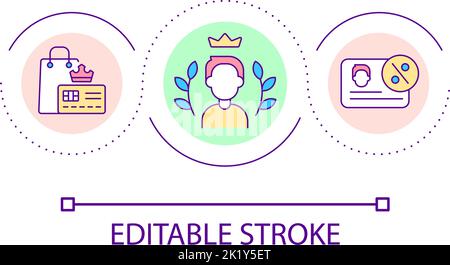 Icône de concept de boucle de compte client VIP Illustration de Vecteur