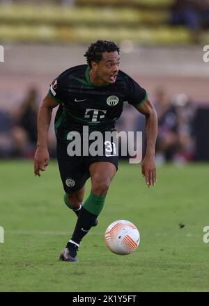 Monaco, Monaco, le 15th septembre 2022. Henry Wingo de Ferencvaros lors du match de l'UEFA Europa League au Stade Louis II, Monaco. Le crédit photo devrait se lire: Jonathan Moscrop / Sportimage Banque D'Images