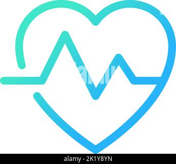 Icône de l'interface utilisateur linéaire à gradient parfait de pixels du cardiogramme Illustration de Vecteur