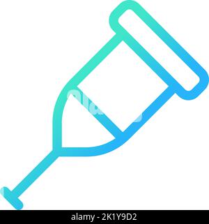 Icône de l'interface utilisateur linéaire de gradient Perfect pixel Crutch Illustration de Vecteur