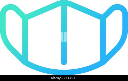 Icône d'interface utilisateur linéaire à gradient parfait pour masque facial médical Illustration de Vecteur