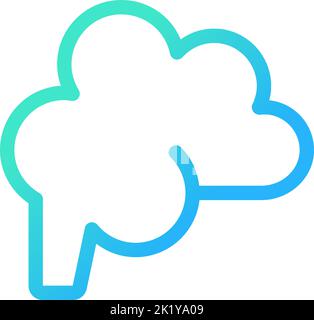 Icône de l'interface utilisateur linéaire à gradient parfait de pixel du cerveau Illustration de Vecteur