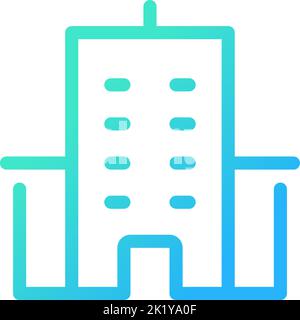 Icône de l'interface utilisateur linéaire à gradient parfait de pixels pour bâtiment hospitalier Illustration de Vecteur