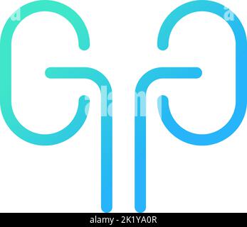 Icône d'interface utilisateur linéaire à gradient parfait de pixels de reins Illustration de Vecteur