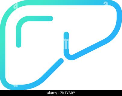 Icône de l'interface utilisateur linéaire à gradient parfait de pixel du foie Illustration de Vecteur