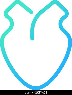 Icône de l'interface utilisateur linéaire de gradient Perfect Heart pixel Illustration de Vecteur