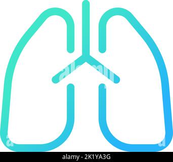 Icône de l'interface utilisateur linéaire gradient Perfect pixel de poumons Illustration de Vecteur