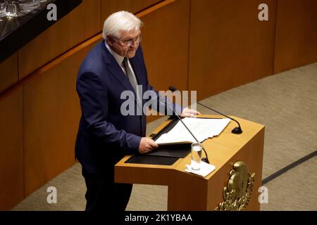 Mexico, Mexique. 20th septembre 2022. 20 septembre 2022, Mexico, Mexique: Le Président de la République fédérale d'Allemagne, Frank - Walter Steinmeier lors de son discours au Sénat du Mexique dans le cadre de sa visite de travail à Mexico. Sur 20 septembre 2022 à Mexico, Mexique. (Photo de Luis Barron/Eyepix Group/Sipa USA) crédit: SIPA USA/Alay Live News Banque D'Images