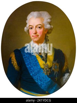 Roi Gustav III de Suède (1746-1792), portrait peint à l'huile par Lorens Pasch le plus jeune, avant 1799 Banque D'Images