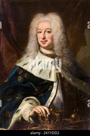 Frederick I (1676-1751), roi de Suède, portrait peint à l'huile sur toile par Georg Engelhardt Schröder, 1720-1729 Banque D'Images