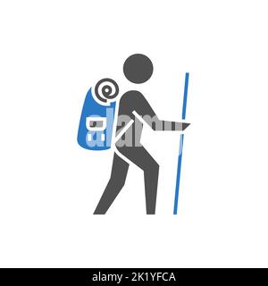 Icône Backpacker. Icône de glyphe vectoriel associé au Backpacker. Image modifiable Illustration de Vecteur