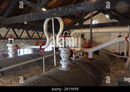 Haut des chaudières, pompe à eau à vapeur, Musée national des voies navigables, South Pier Rd, Port d'Ellesmere, Cheshire, ANGLETERRE, ROYAUME-UNI, CH65 4FW Banque D'Images