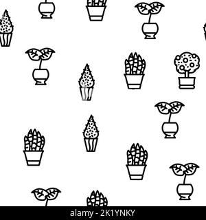 Motif vectoriel sans couture en pot pour accessoires d'entretien et d'entretien Illustration de Vecteur