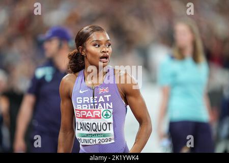 Imani-Lara Lansiquot participant aux 100 mètres des Championnats d'athlétisme européens de Munich 2022. Banque D'Images