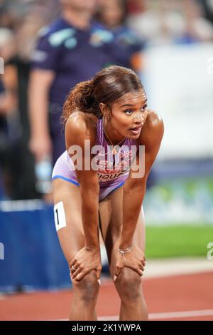 Imani-Lara Lansiquot participant aux 100 mètres des Championnats d'athlétisme européens de Munich 2022. Banque D'Images