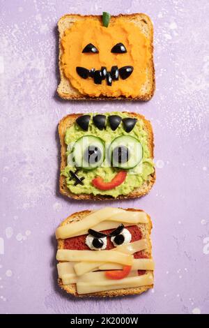 Toasts monstres amusants pour Halloween Banque D'Images