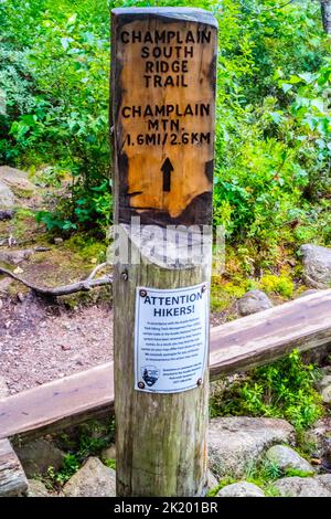 Une description de la piste dans l'Acadia National Park, Maine Banque D'Images