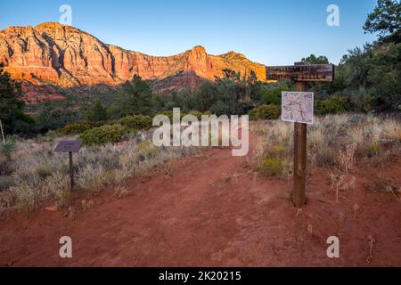 Un tableau de description pour les sentiers de Sedona, Arizona Banque D'Images