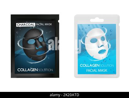 Masque facial Vector Realistic Mockup Set Illustration de Vecteur