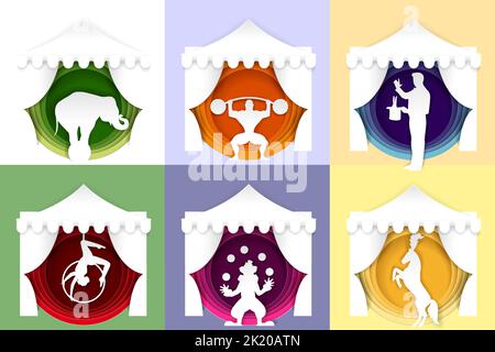Poster de cirque, logo, jeu de cartes, format vectoriel Illustration de Vecteur