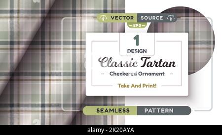 Motif militaire Tartan sans couture, texture militaire, tissu écossais à carreaux Illustration de Vecteur