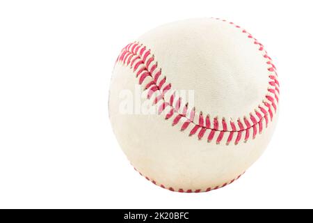 Balle de baseball isolée en blanc Banque D'Images