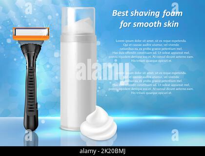 La mousse de rasage est un vecteur d'illustration réaliste Illustration de Vecteur