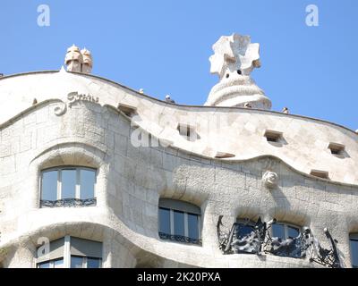 Casa Mila (la Pedrera) par Antonio Gaudi, Barcelone, Catalogne, Espagne Banque D'Images