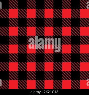 vérifier en rouge. Motif en tissu écossais à motif sans couture. Motif carrés rouge et noir. Banque D'Images