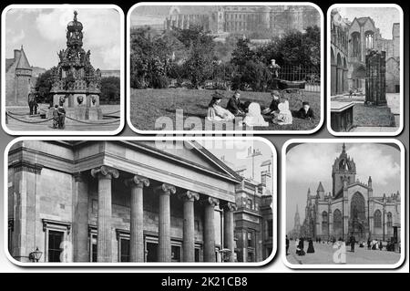 La ville d'Édimbourg à la fin de 1800s et au début de 1900s Banque D'Images