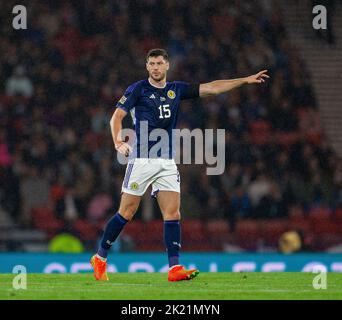 21st septembre 2022; Hampden Park, Glasgow, Écosse: UEFA Nations League football, Écosse contre Ukraine; Scott McKenna, d'Écosse Banque D'Images