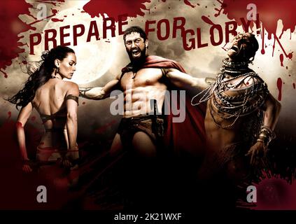 LENA HEADEY, GERARD BUTLER, RODRIGO SANTORO AFFICHE, 300, 2006 Banque D'Images