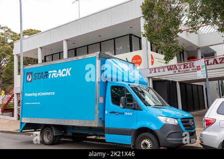 Startrack van, part of Australia Post, logistics and transport delivers parcels to customers homes,Sydney,NSW,Australia Stock Photo