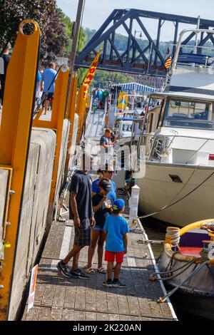 Festival et Roundup annuels des bateaux à moteur, sur le canal Érié, Waterford, New York Banque D'Images