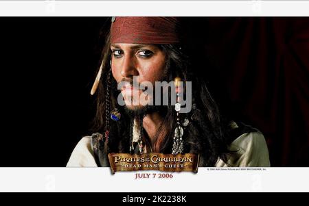 AFFICHE DE JOHNNY DEPP, PIRATES DES CARAÏBES : POITRINE DE L'HOMME MORT, 2006 Banque D'Images