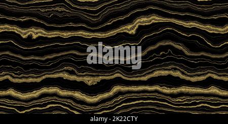 Seamless black marble agate texture with gold encrusted veins . Tileable luxury abstract digital marbling surface pattern design. A high resolution na Stock Photo