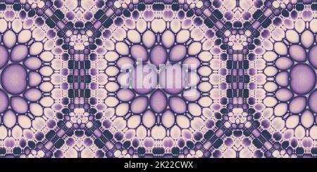 Soft abstract retro circles or fractal petals arranged in a maximalist opart mandala seamless pattern. Faded vintage violet and pink trendy textile. 8 Stock Photo