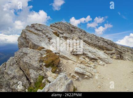 Dolomiti (Italie) - Vue sur le massif des Dolomites, site classé au patrimoine mondial de l'UNESCO, en Vénétie et dans le Trentin-Haut-Adige. Ici Pale di San Martino groupe Banque D'Images