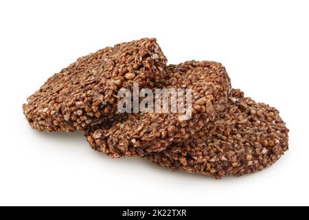 amaranth biscuits avec caroub isolé sur fond blanc avec pleine profondeur de champ. Une alimentation saine. Banque D'Images