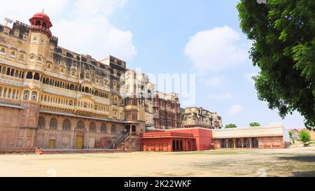 Vue extérieure du fort Junagarh. Fort complexe a été construit par Raja Rai Singh et en 1594, Bikaner, Rajasthan, Inde. Banque D'Images