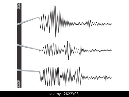 Lignes d'ondes sismiques sur l'illustration du vecteur sismographe. Illustration de Vecteur