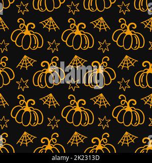 Motif sans couture avec de jolies citrouilles colorées Illustration de Vecteur