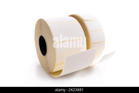 Roll with barcode stickers Stock Photo