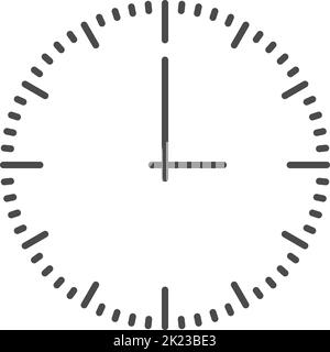 Cadran circulaire. Icône de ligne d'échelle de temps Illustration de Vecteur