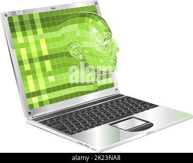 Face Wireframe 3D concept de technologie informatique Illustration de Vecteur